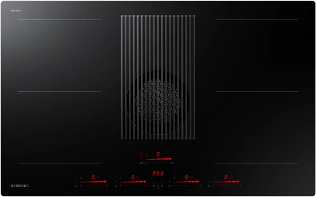 Samsung NZ84T9747VK/UR plaque Noir Intégré 83 cm Plaque avec zone à induction 4 zone(s) Hotte intégrée