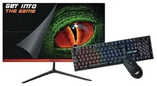 KeepOut XGM22KITV2 écran plat de PC 54,6 cm (21.5") 1920 x 1080 pixels Full HD LED Noir, Rouge