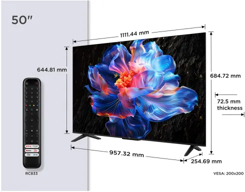 TCL 50P69K TV 127 cm (50") 4K Ultra HD Smart TV Wifi Noir