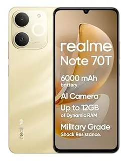 realme Note 70T 17,1 cm (6.74") Double SIM Android 15 4G USB Type-C 4 Go 128 Go 6000 mAh Or
