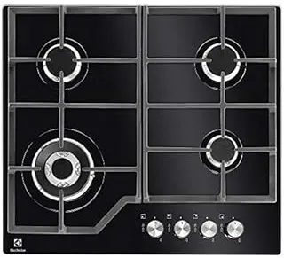 Electrolux EGM6343YAK plaque Noir Intégré 60 cm Gaz sur plaque de cuisson en verre 4 zone(s)