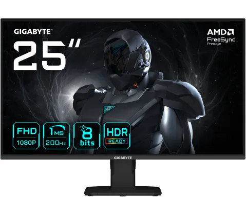 GIGABYTE GS25F2 Écran Gaming 25" FHD - 1920 x 1080, 200Hz, 1ms, 300 cd/m², Display HDR 10, HDMI 2.0, DisplayPort 1.4