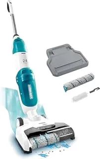 Leifheit Regulus Aqua PowerVac Aspirateur balai Batterie Sec&humide mousse Sans sac Bleu, Gris, Blanc