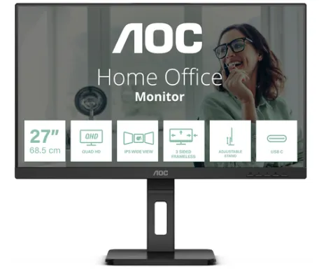 AOC Q27P3CV écran plat de PC 68,6 cm (27") 2560 x 1440 pixels Quad HD LED Noir