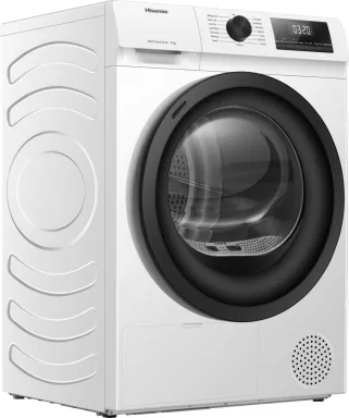 Hisense DHQE800BW2 sèche-linge Pose libre Charge avant Noir, Blanc