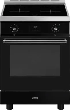 Smeg C6IPBLT2 four et cuisinière Electrique Plaque avec zone à induction Noir, Acier inoxydable A