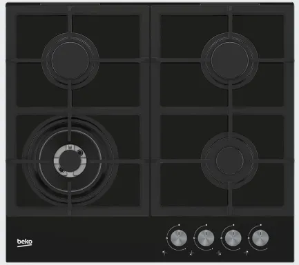 Beko HILW 64225 S Noir Intégré Gaz 4 zone(s)