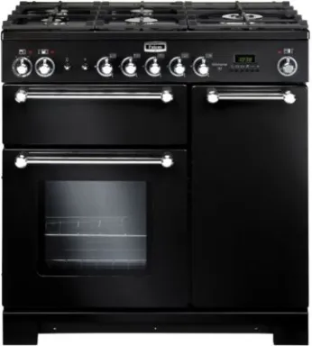 Falcon Kitchener 90 Cuisinière Electrique Gaz Noir, Chrome A