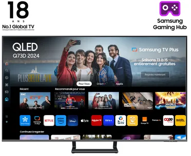 Samsung TV QLED 55" Q73D 2024, 4K, Smart TV