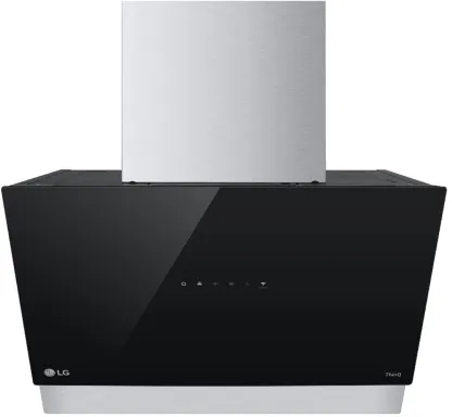 LG HCEZ2428B hotte Montée au mur Noir, Acier inoxydable C 630 m³/h