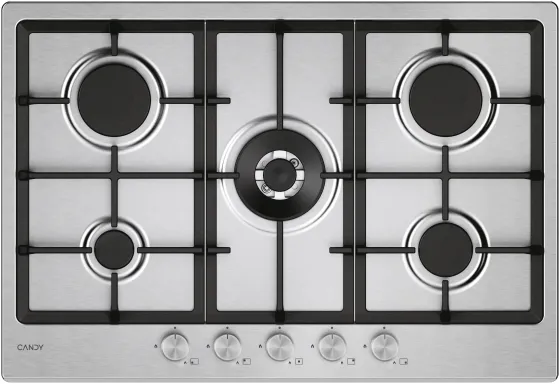Candy Moderna CHG74WTX Acier inoxydable Intégré 74.5 cm Gaz 5 zone(s)