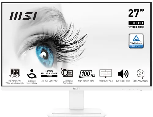 MSI Pro MP273AW écran plat de PC 68,6 cm (27") 1920 x 1080 pixels Full HD LED Blanc