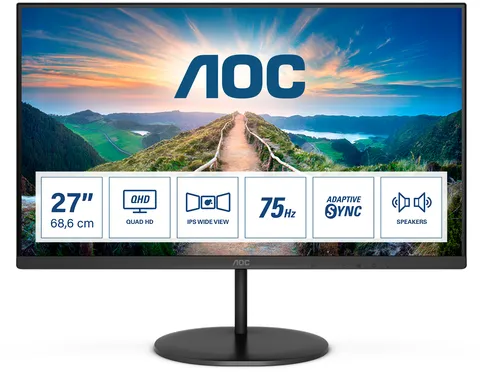 AOC V4 Q27V4EA LED display 68,6 cm (27") 2560 x 1440 pixels 2K Ultra HD Noir