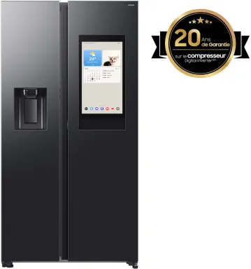 Samsung Series 9 Réfrigérateur Bespoke AI Family Hub -Américain- Carbone- 614L - RS90F66BEFEF- Classe E
