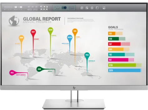 HP EliteDisplay E273q écran plat de PC 68,6 cm (27") 2560 x 1440 pixels Quad HD LED Noir, Argent