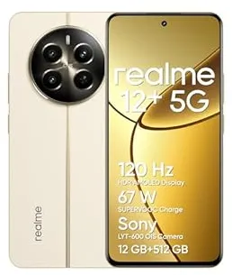 realme 12+ 16,9 cm (6.67") Double SIM Android 14 5G USB Type-C 12 Go 512 Go 5000 mAh Beige