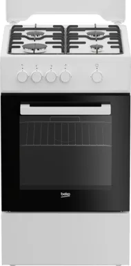 Beko FSG522DWC four et cuisinière Gaz Noir, Blanc