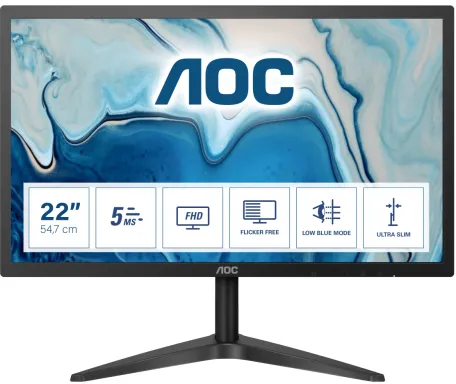 AOC B1 22B1H écran plat de PC 54,6 cm (21.5") 1920 x 1080 pixels Full HD LED Noir