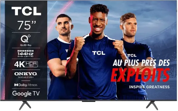 TCL TV QLED 4K 144Hz avec Google TV et Game Master Pro 3.0