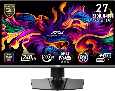 MSI MPG 272URX QD-OLED écran plat de PC 67,3 cm (26.5") 3840 x 2160 pixels 4K Ultra HD Noir