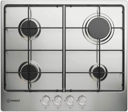 Indesit THP 642 IX/I 1 Acier inoxydable Intégré 60 cm Gaz 4 zone(s)