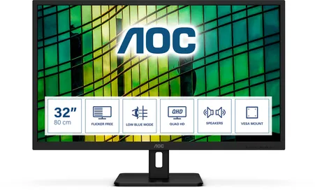 AOC E2 Q32E2N LED display 80 cm (31.5") 2560 x 1440 pixels Quad HD Noir