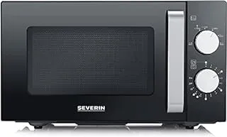 Severin MW 7761 micro-onde Comptoir Micro-onde simple 20 L 800 W Noir, Acier inoxydable