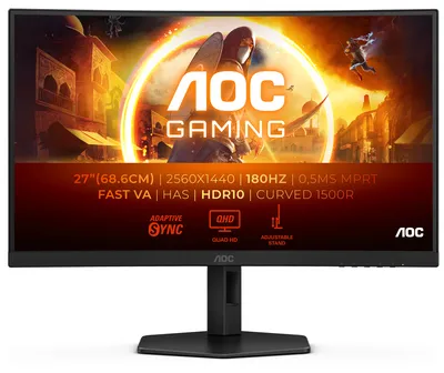 AOC G4 CQ27G4X écran plat de PC 68,6 cm (27") 2560 x 1440 pixels Quad HD LCD Noir