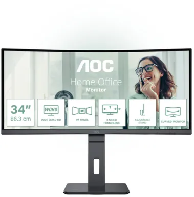 AOC CU34P3CV écran plat de PC 86,4 cm (34") 3440 x 1440 pixels UltraWide Quad HD LED Noir