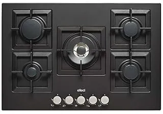 Elleci Plano 75 TCC Noir Intégré 75 cm Gaz 5 zone(s)