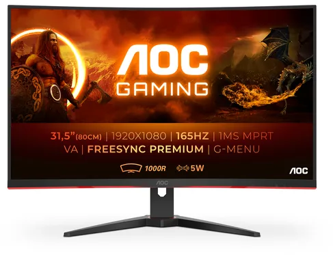 AOC G2 C32G2AE/BK LED display 80 cm (31.5") 1920 x 1080 pixels Full HD Noir, Rouge