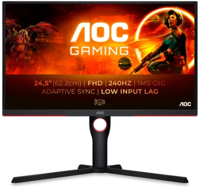 AOC G3 25G3ZM/BK écran plat de PC 62,2 cm (24.5") 1920 x 1080 pixels Full HD Noir, Rouge