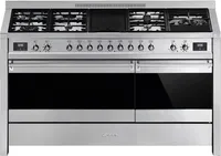 Smeg A5-81 four et cuisinière Combi Noir, Acier inoxydable A