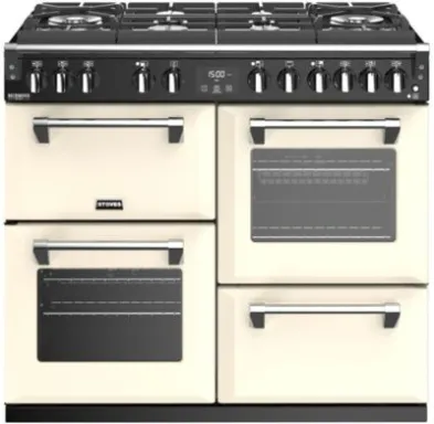 Stoves Richmond S1000 DF GTG Deluxe Cuisinière Electrique Gaz Noir, Crème A