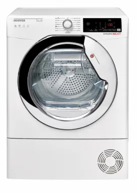 Hoover DXW4 H7A1TCEX-01 sèche-linge Pose libre Charge avant 7 kg A+ Chrome, Blanc