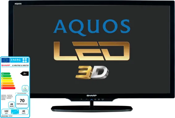 Sharp LC-46LE732ENET TV 116,8 cm (46") Full HD Noir 450 cd/m²