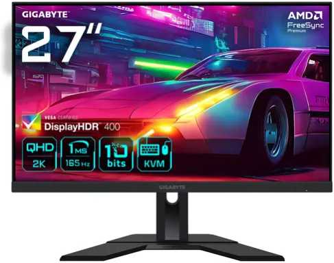 GIGABYTE M27Q Moniteur de jeu 27" QHD - 2560 x 1440, 170Hz, 0,5ms, 350 cd/m², FreeSync Premium, Display HDR400, HDMI 2.1, DisplayPort 1.4