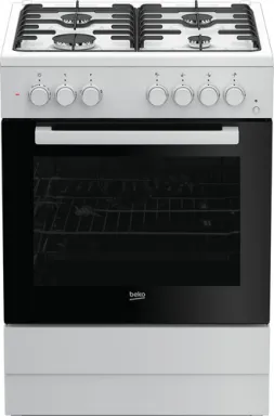 Beko FSE62110DWC Cuisinière Electrique Gaz Noir, Blanc A