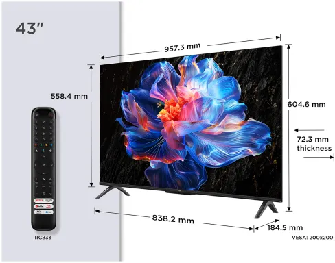 TCL 43P69K TV 109,2 cm (43") 4K Ultra HD Smart TV Wifi Noir