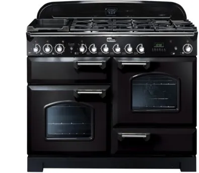 Falcon Classic Deluxe 110 Cuisinière Electrique Gaz Noir, Chrome A