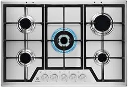 Electrolux KGS7536SX Noir, Acier inoxydable Intégré 75 cm Gaz 5 zone(s)