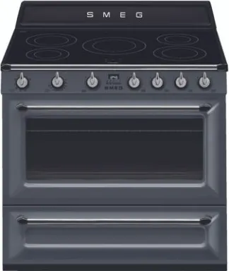 Smeg Victoria TR90IGR2 four et cuisinière Electrique Plaque avec zone à induction Gris A